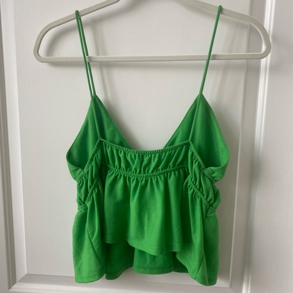 Zara Tops Zara Green Ruffle Top Poshmark
